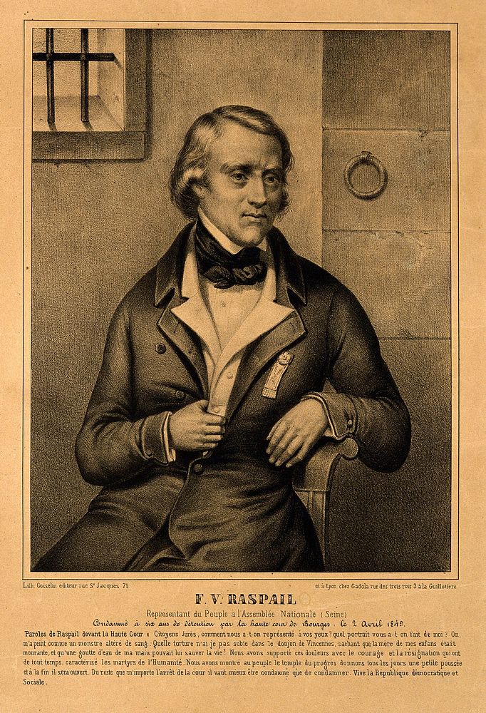 François Vincent Raspail. Lithograph, 1849.