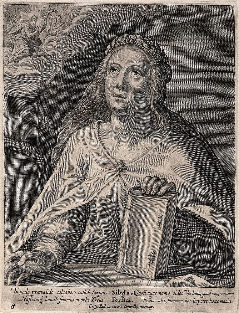 The Persian sibyl. Engraving by C. de Passe II after C. de Passe I.