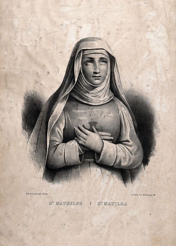 Saint Matilda. Lithograph.