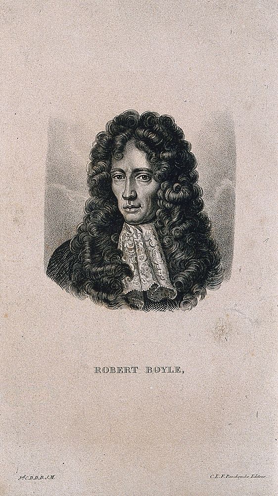 Robert Boyle. Stipple engraving.