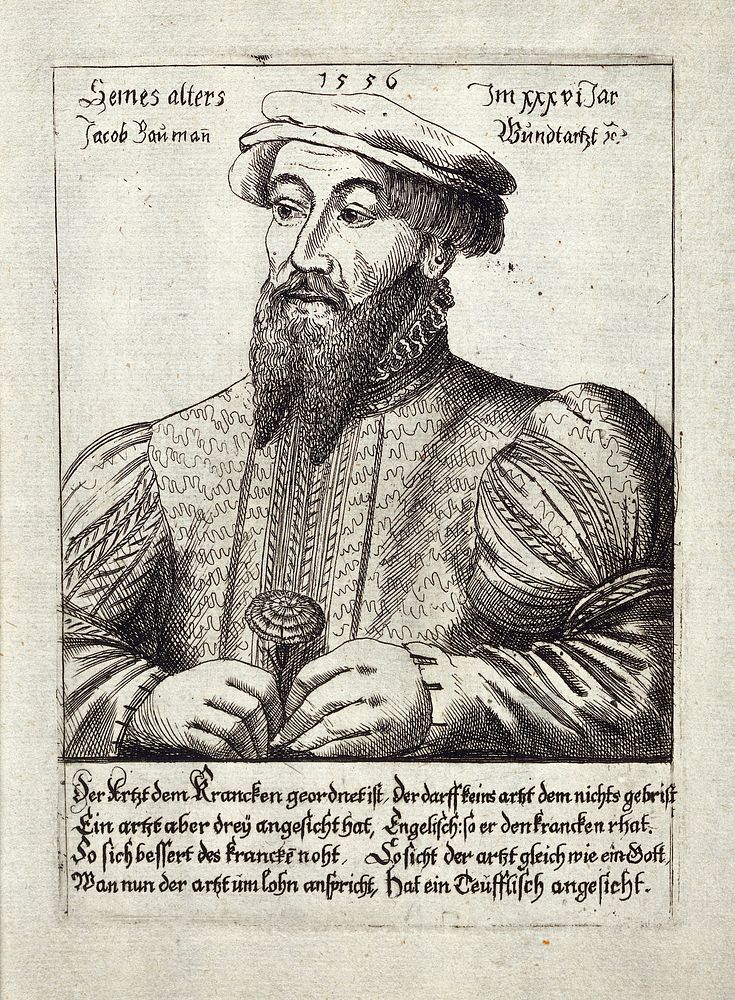 Jacob Baumann. Etching attributed to a follower of Hans Lautensack, 1556.