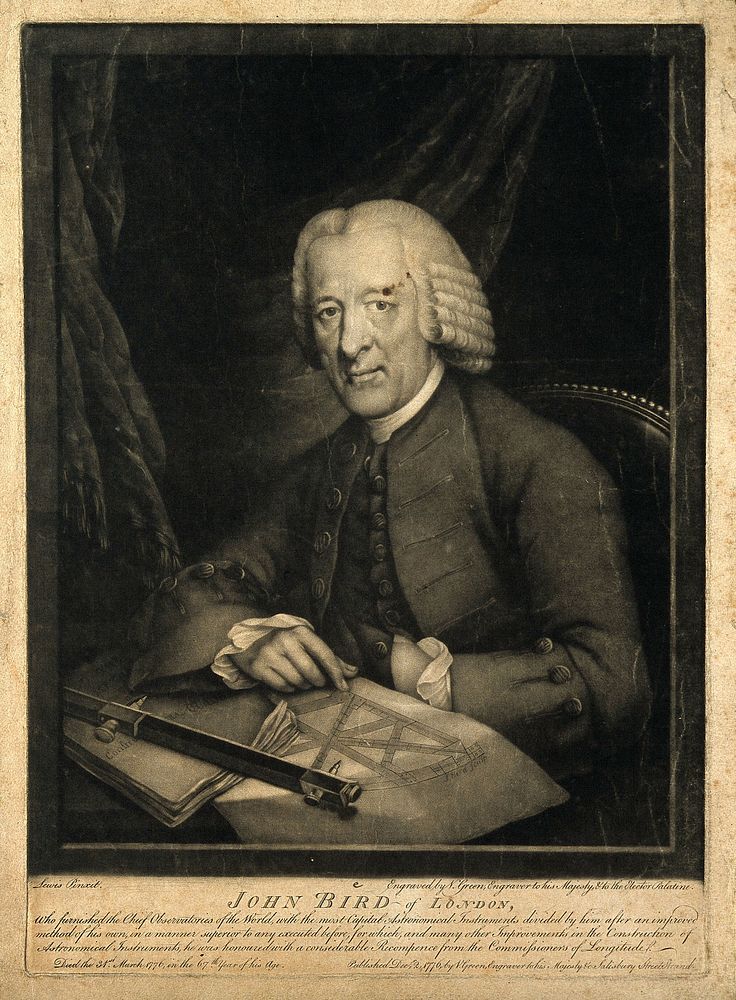 John Bird. Mezzotint by V. Green, 1776, after J. Lewis.