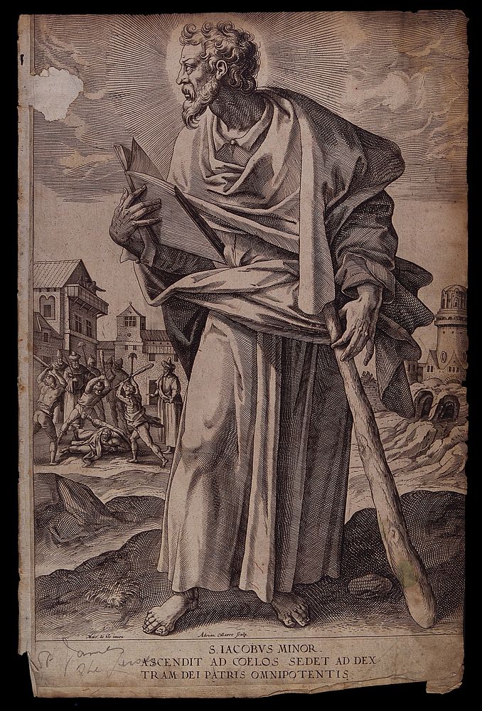 Saint James the Less. Engraving by A. Collaert after M. de Vos.