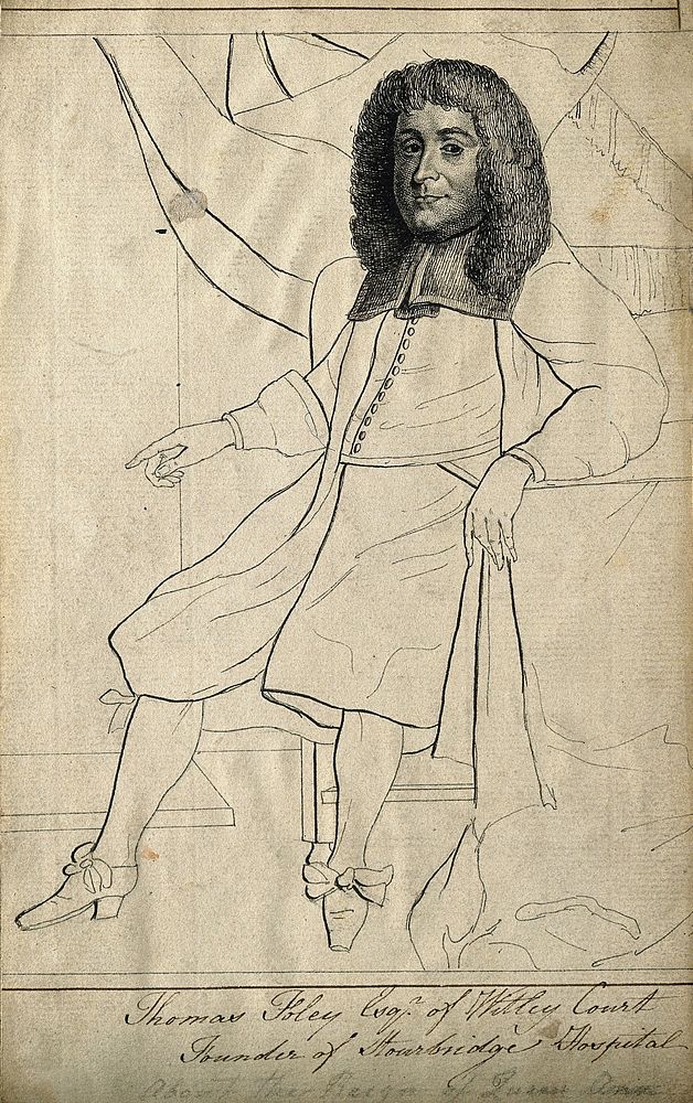 Thomas Foley. Pen drawing after G. Trabute, 1670.