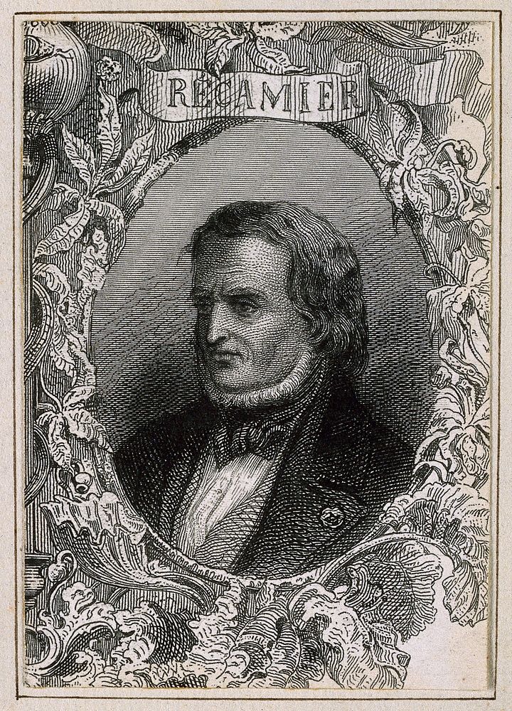 Joseph-Claude Anthelme Récamier. Line engraving.