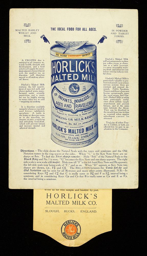 Horlicks transition modulator : price, one shilling : the keys to health / Horlicks Malted Milk Company.