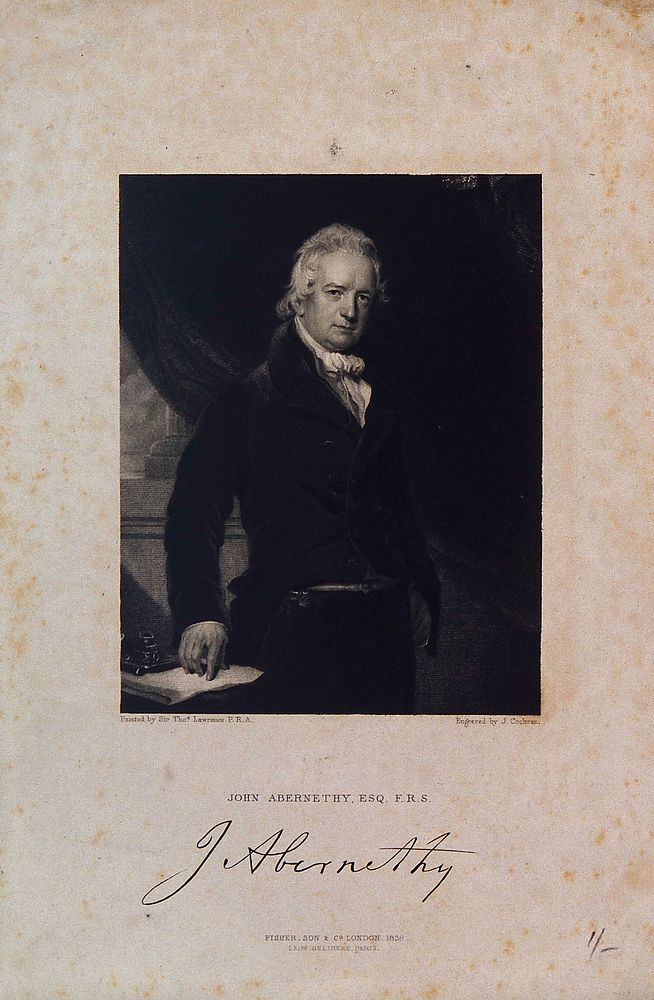 John Abernethy. Stipple engraving after Sir