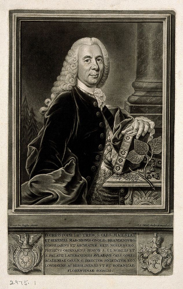 Christoph Jacob Trew. Mezzotint by J. J. Haid after D. van der Smissen, 1748.