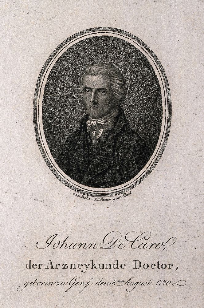 Jean de Carro. Stipple engraving by J. C. Richter after C. Rahl.