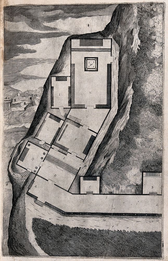 Ground plan of the church on Mount Verna. Engraving attributed to D. Falcini after J. Ligozzi, ca. 1612.