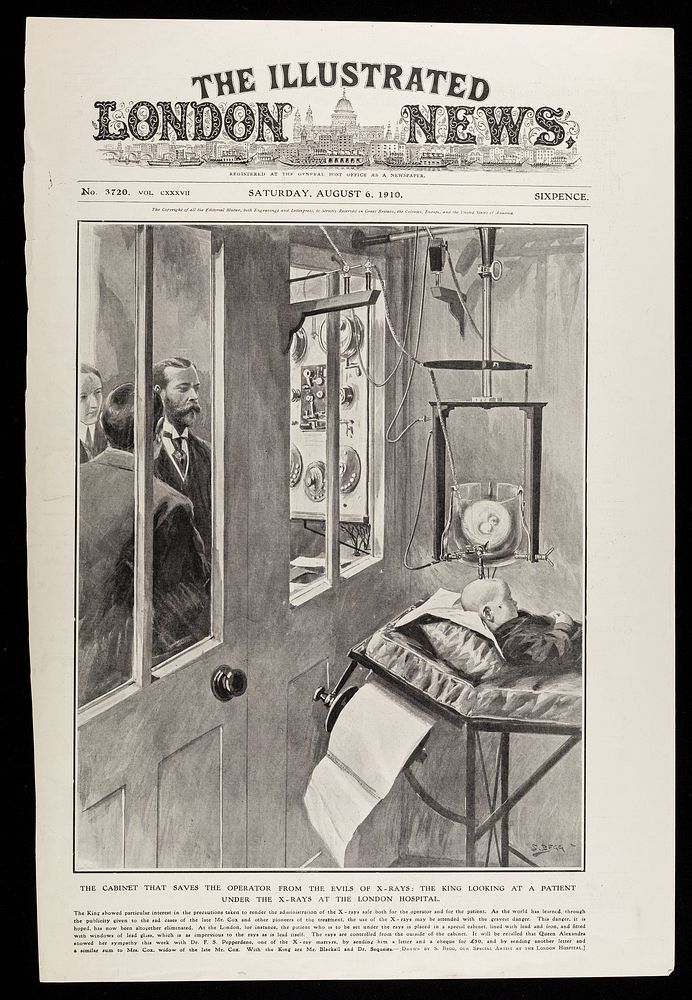 The illustrated London news, no. 3720, vol. CXXXVII Saturday, August 6, 1910 : The cabinet that saves the operator from the…