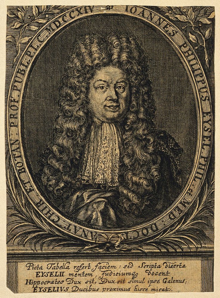 Johann Philipp Eysel. Line engraving by J. G. Mentzel.