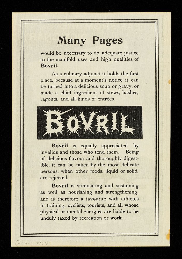A leaf from the dictionary : what Bovril means to the user / [Bovril Limited].