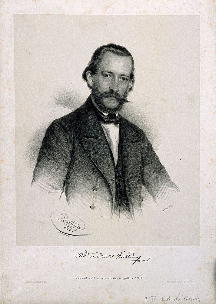 Friedrich Rochleder. Lithograph by A. Dauthage, 1853, after himself.
