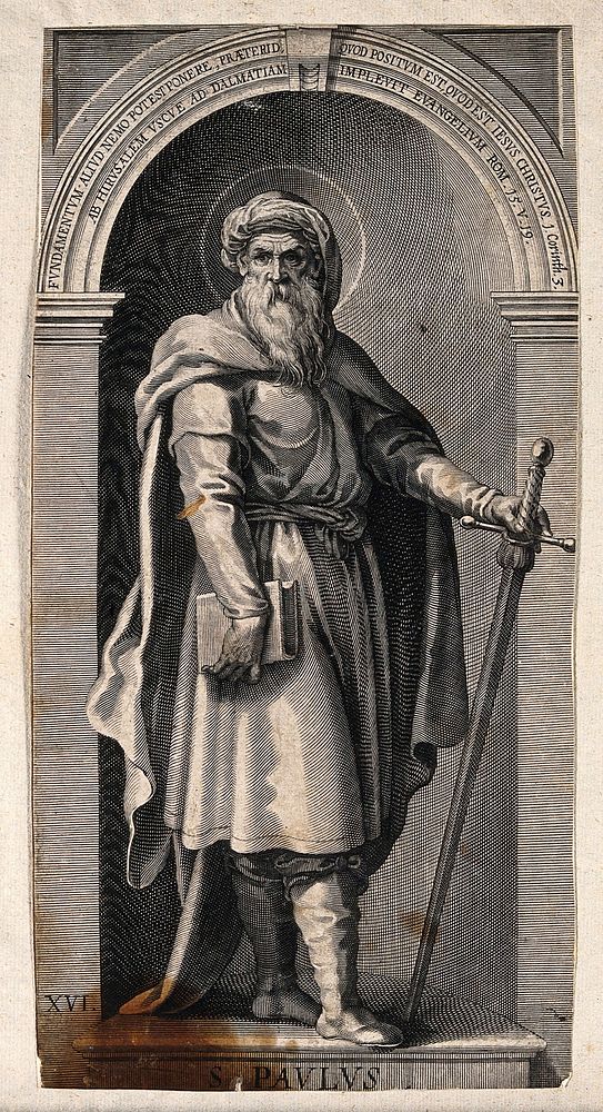 Saint Paul. Line engraving by L. Kilian, 1623, after J.M. Kager.