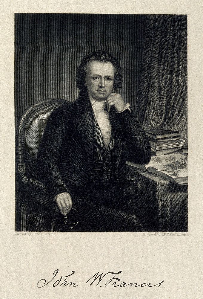 John Wakefield Francis. Stipple engraving by J. F. E. Prud'homme after J. Herring.