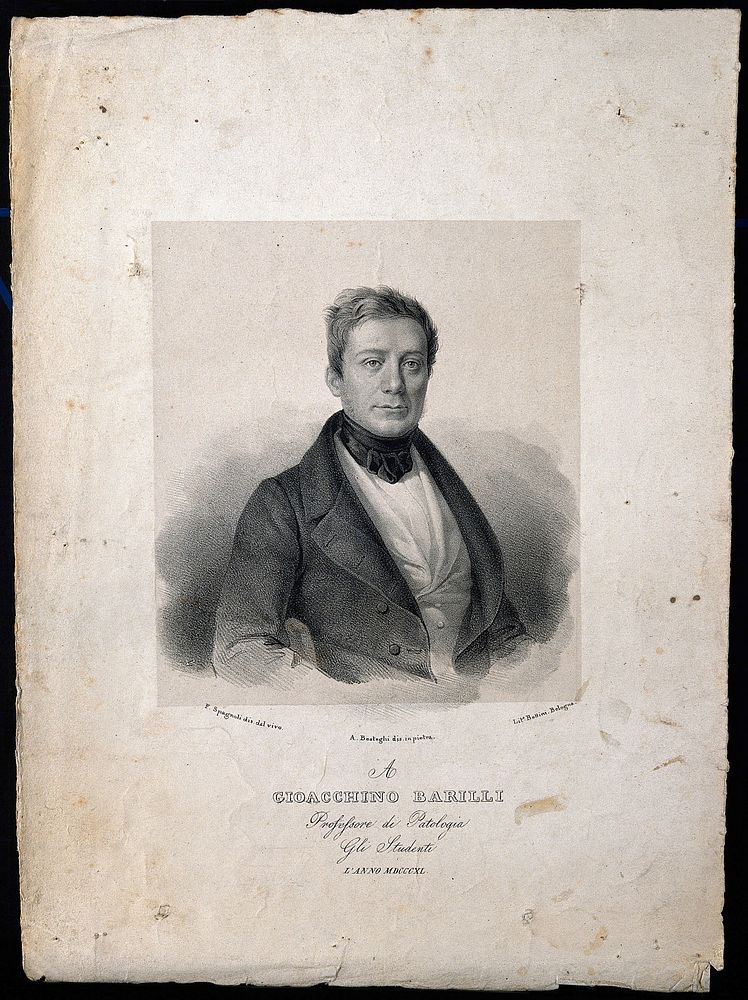 Gioacchino Barilli. Lithograph by A. Besteghi after F. Spagnoli, 1840.