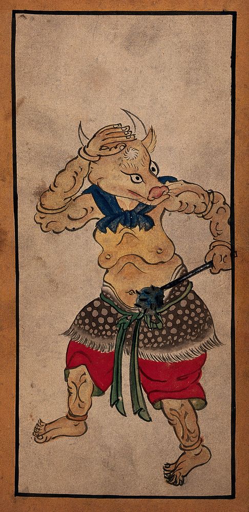 A Chinese deity. Painting by a Chinese artist, ca. 1850.