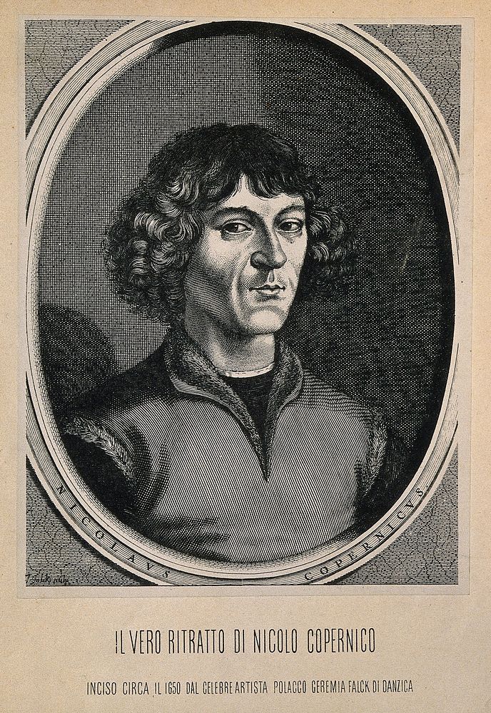 Nicolaus Copernicus. Reproduction of line engraving after J. Falck.