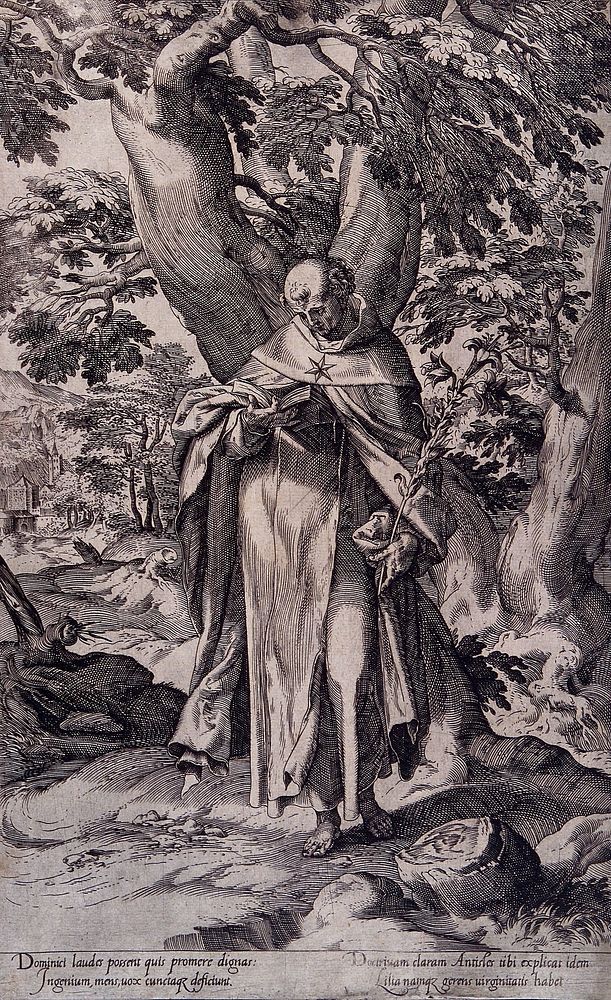 Saint Dominic Guzman. Engraving after C. Cort, 1573, after B. Spranger.