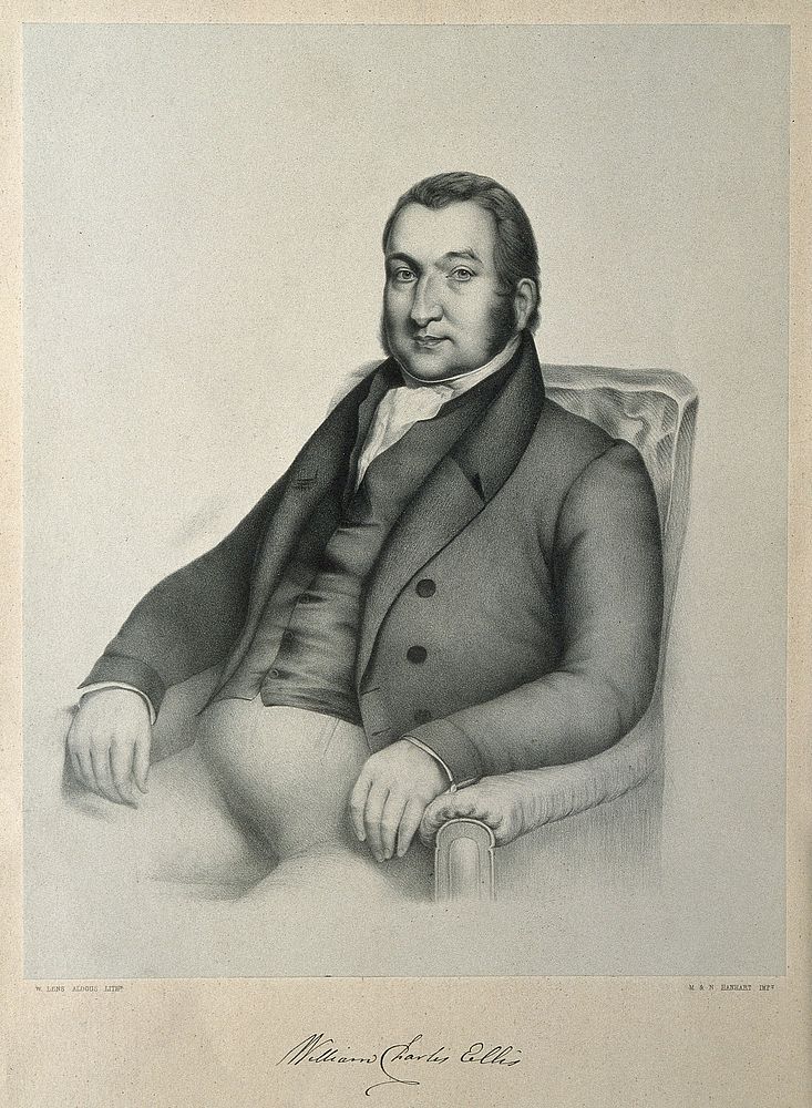 Sir William Charles Ellis. Lithograph by W. L. Aldous.