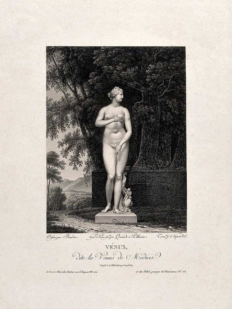 Venus [Aphrodite]. Etching by L.M.Y. Quéverdo and J. Pillement and engraving by C. Niquet the elder after Bourdon.