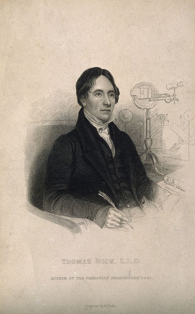 Thomas Dick. Stipple engraving by H. Cook.
