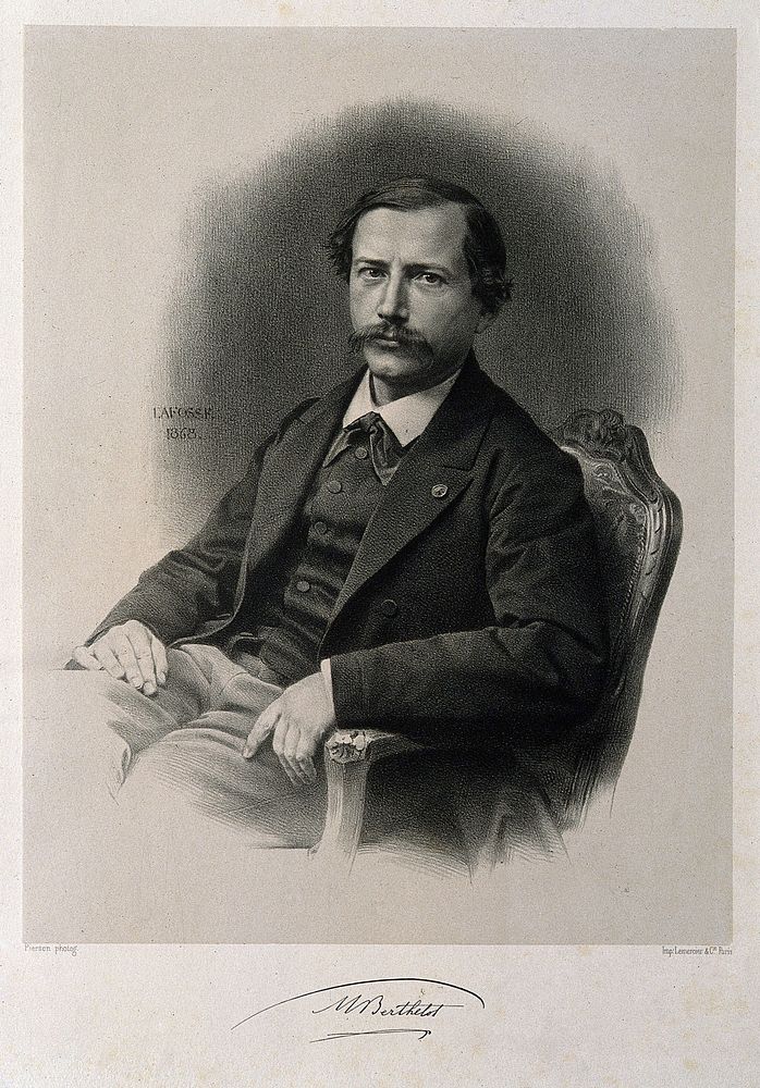Marcellin Pierre Eugène Berthelot. Lithograph by J.B.A. Lafosse, 1868, after P.-L. Pierson.