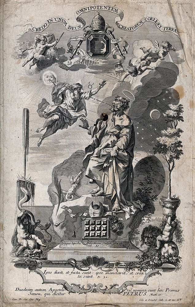 Saint Peter. Engraving by G.B. Göz and J. and J. Klauber.
