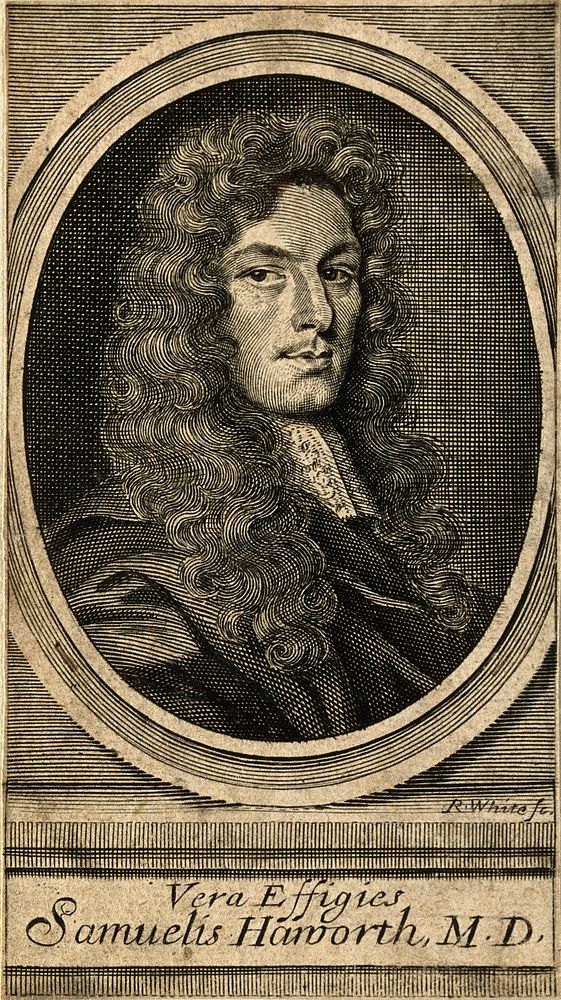 Samuel Haworth. Line engraving by R. White, 1682.
