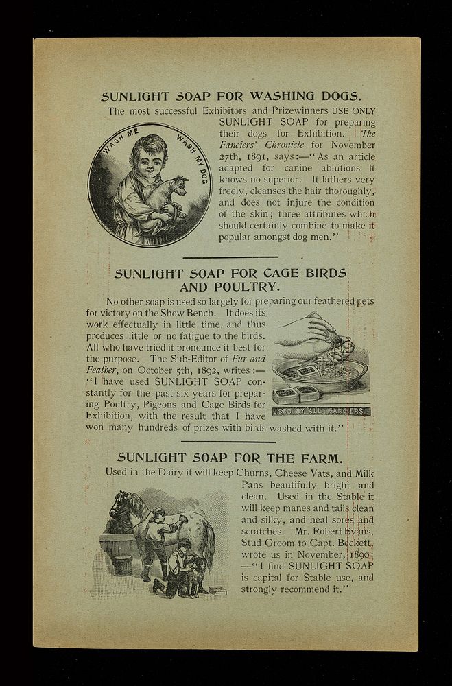 Some good reasons for using Sunlight Soap / [Lever Brothers Ltd.].