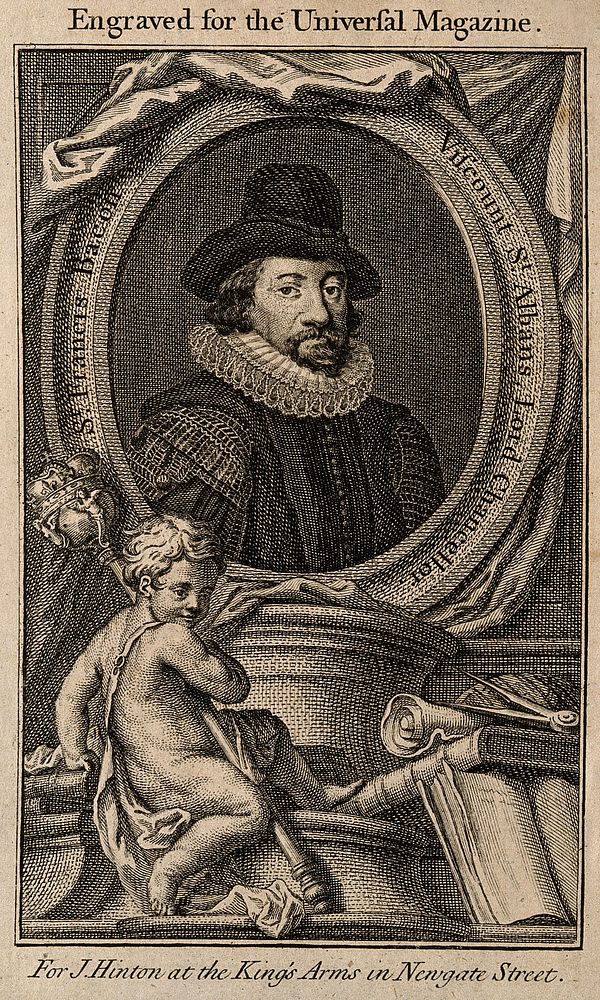 Francis Bacon, Viscount St Albans. Line engraving after J. Houbraken.