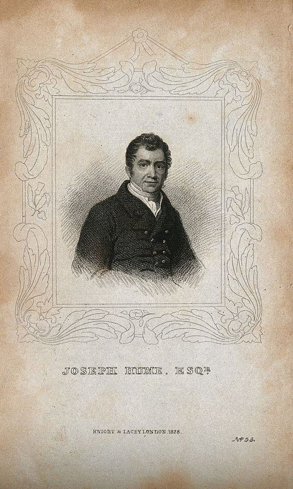 Joseph Hume. Stipple engraving, 1828.