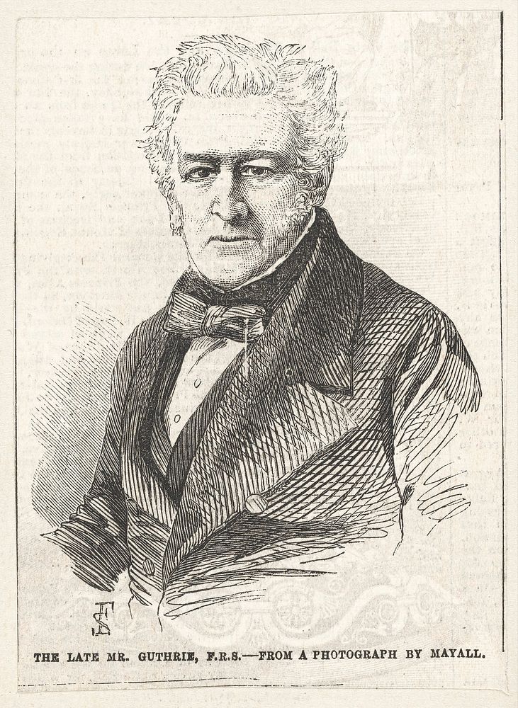 George James Guthrie. Wood engraving by F.S., 1856, after J. Mayall.
