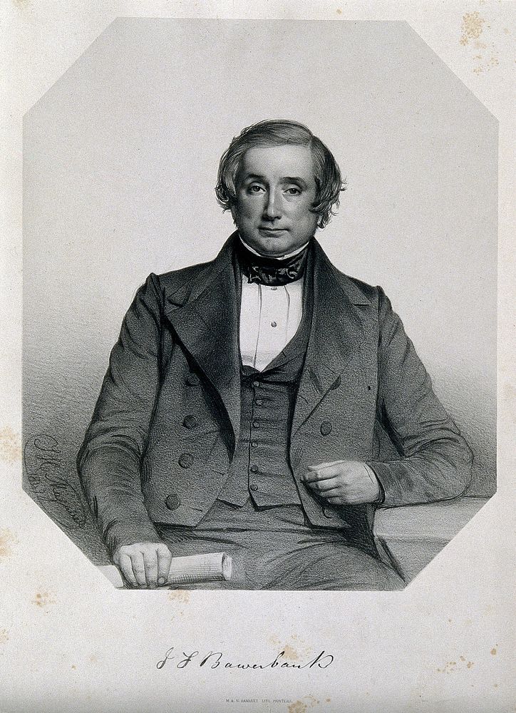 James Scott Bowerbank. Lithograph by T. H. Maguire, 1851.
