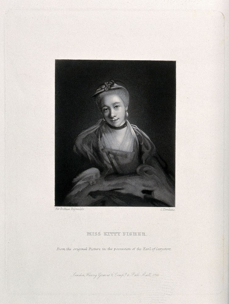 Kitty Fisher. Mezzotint by C. Tomkins after Sir J. Reynolds.