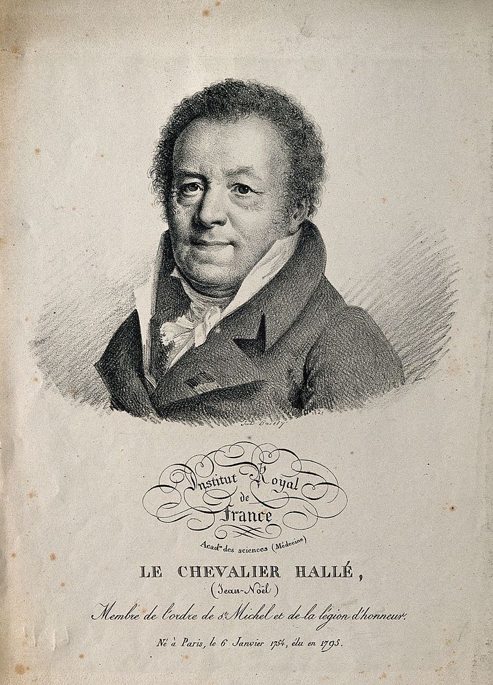 Jean Noël Hallé. Lithograph by J. Boilly, 1821.