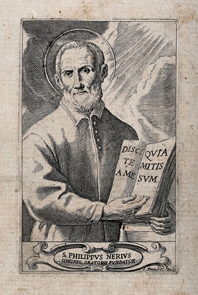 Saint Philip Neri. Engraving by L. Tintus.