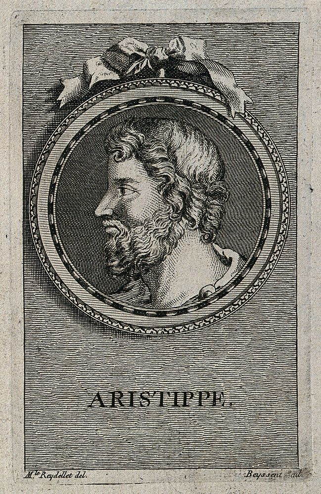 Aristippus. Line engraving by Beyssent after Mlle. Cl. Reydellet.