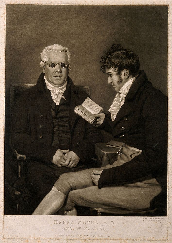 Henry Moyes and William Nicol. Mezzotint by W. Ward, 1806, after J. R. Smith.