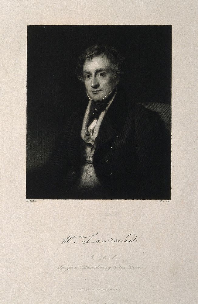 Sir William Lawrence. Stipple engraving by J. Cochran after H. Wyatt.