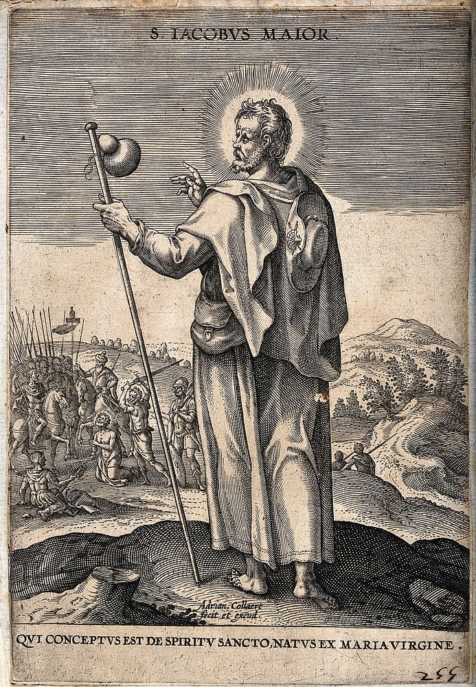Saint James the Great. Engraving by A. Collaert.
