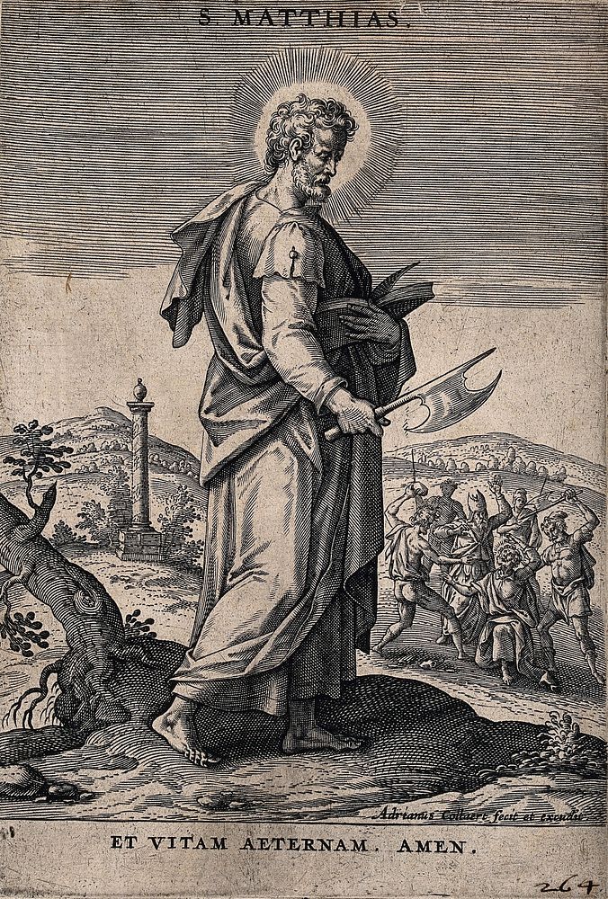 Saint Matthias. Engraving by A. Collaert.