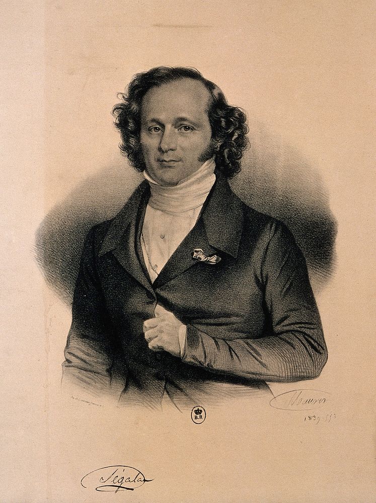 Pierre Salomon Segalas. Reproduction of lithograph by N.E. Maurin, 1839.