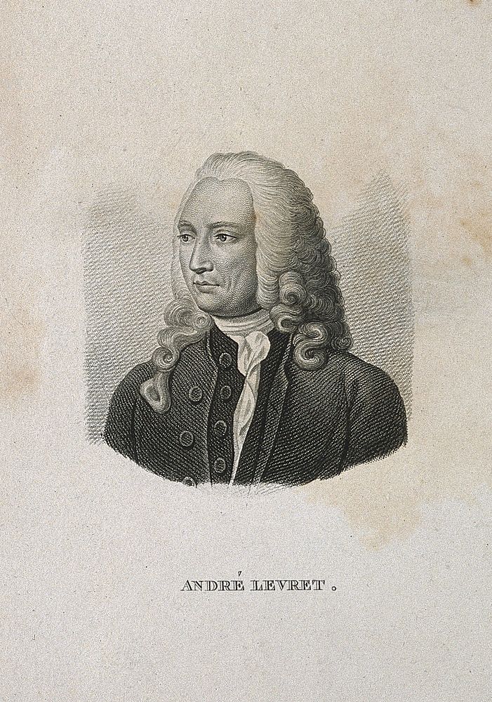 André Levret. Stipple engraving by A. Tardieu after J. B. S. Chardin, 1746.