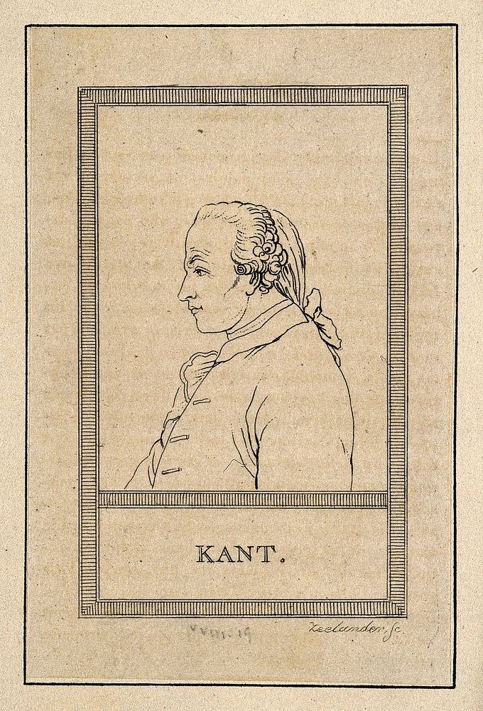 Immanuel Kant. Line engraving by A.L. Zeelander.
