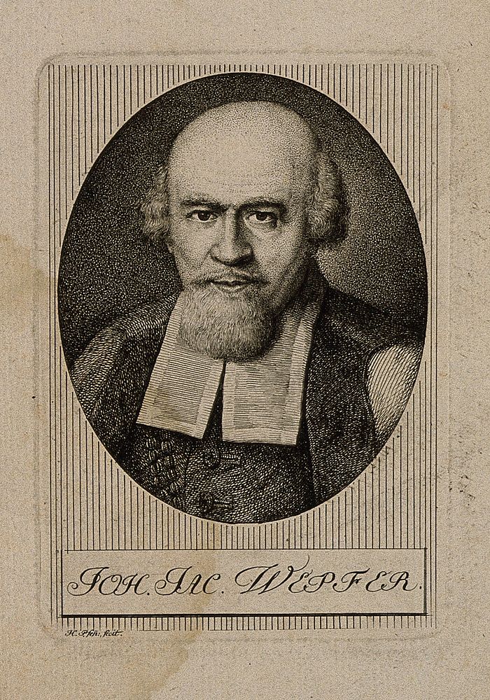 Johann Jakob Wepfer. Engraving by H. Pfenninger.