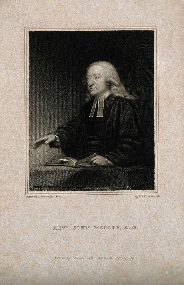John Wesley. Stipple engraving by T. A. Dean after J. Jackson.