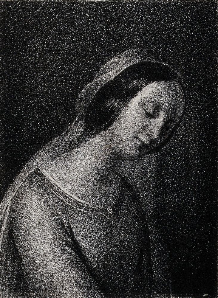 Saint Mary (the Blessed Virgin). Lithograph.