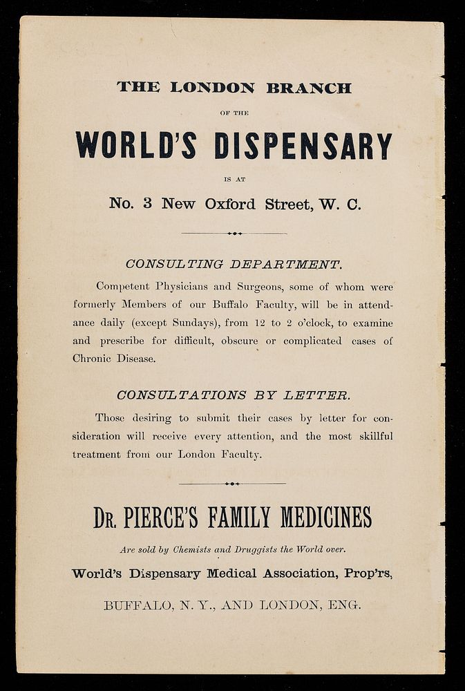 Dr. Pierce's medicines : Pierces Pleasant Purgative Pellets, golden medical discovery, Dr. Pierces favorite prescription /…